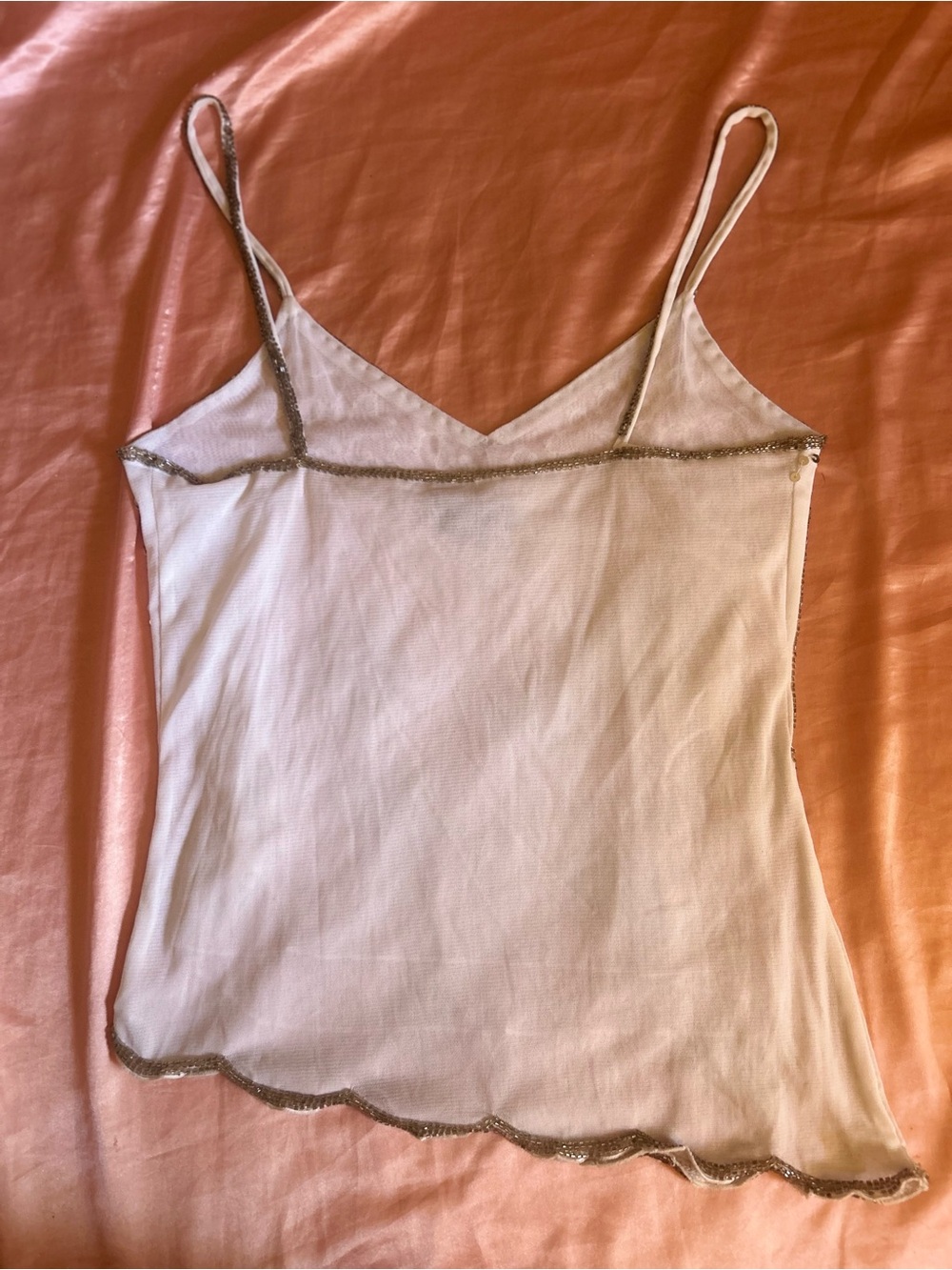 Wet Seal Cream Camisole with Gold Sequin Butterfly Appliqués - Picture 4 of 6